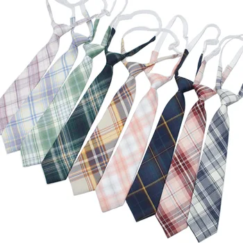 Shirt Necktie Women College Style JK Plaid Uniform  Detachable Collars Removable Ties Apparel Accessories галстук женский 5