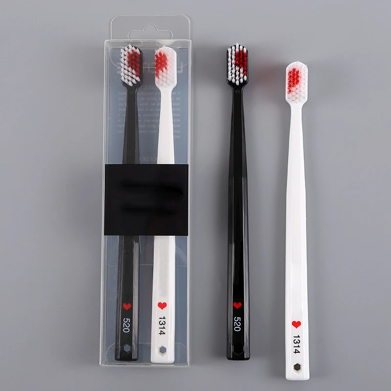 1Pair Couple Toothbrush Heart Brush Teeth Romantic Crystal Box Soft Toothbrush Nano Adults Toothbrush New Couple's  Wedding Gift