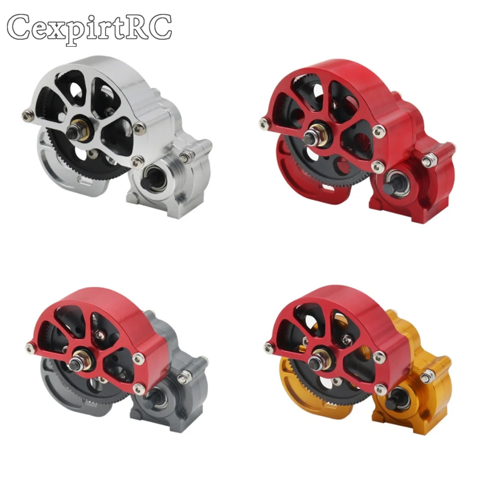 

48P SCX10 90046 полностью металлическая коробка передач/Центральная редукция с моторной шестерней для 1/10 RC Crawler Axial SCX10 коробка передач, детали для ...