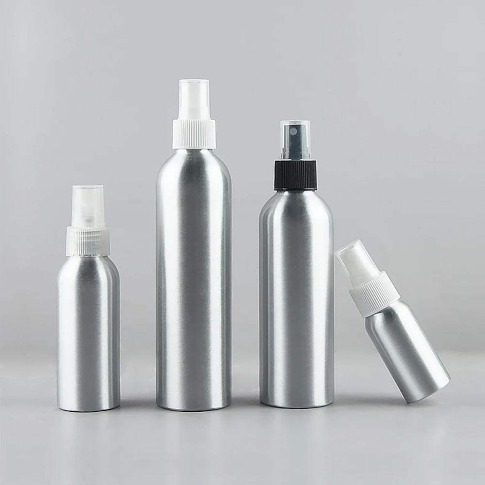 

30ml 50ml 100ml 150ml 200ml Aluminum Bottle Refillable Perfume Portable Empty Container Travel Cosmetic Sprayer Atomizer Silver