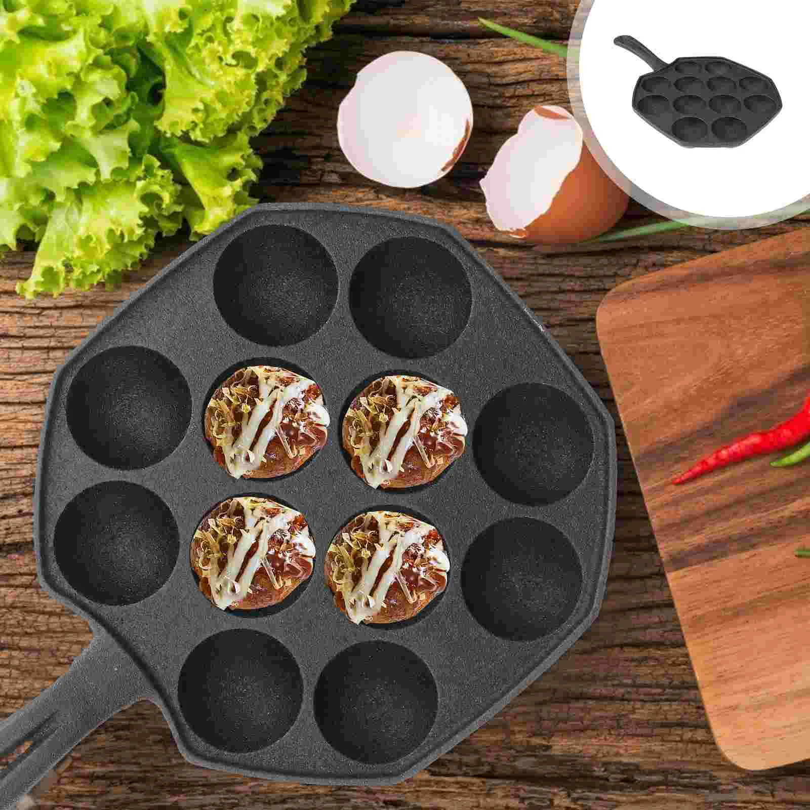 

Takoyaki Pan Maker Octopus Grill Mold Plate Japanese Tray Iron Baking Meat Pancake Cast Pancakes Egg Waffle Griddle Cooking
