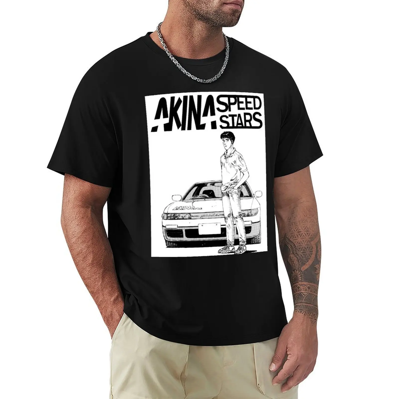 Initial D Akina Speed Stars Манга футболка мужская одежда черные рубашки с рисунком комплект