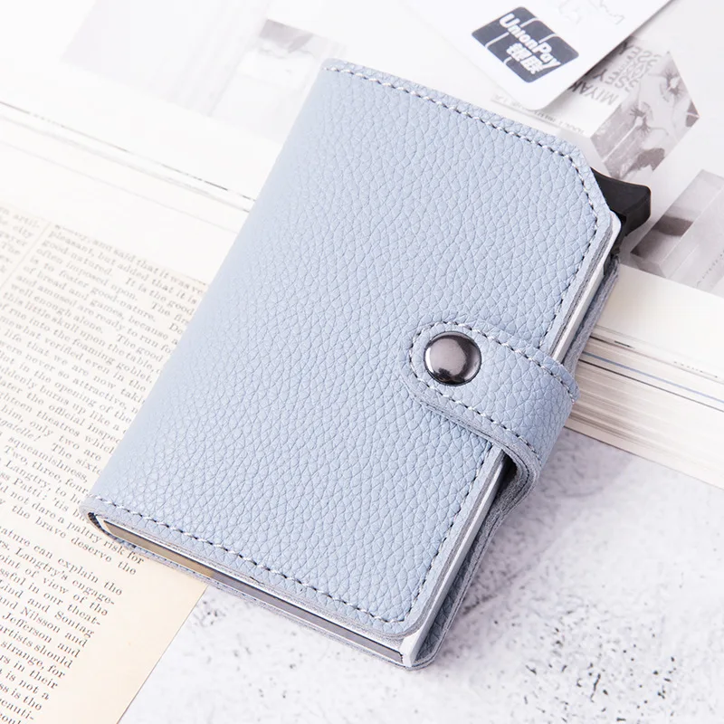 Top Quality Wallets Men Money Bag Automatic Pop-up Metal Aluminum Shell Money Minimalist Credit Card Holder RFID Blocking