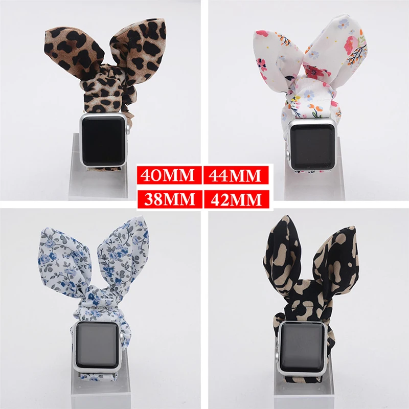 44mm 40mm Elastic Loop Band For Apple Watch 6 SE 5 Strap Scrunchie Fabric Bracelet Women Wristband for iWatch 6 5 4 3 38MM 42mm