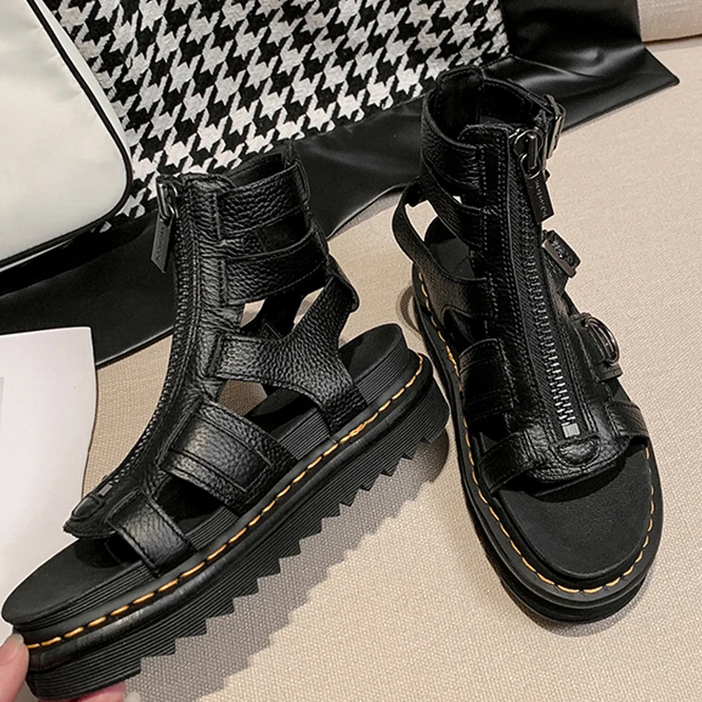 Summer new leather men's and women's Roman sandals men's retro beach leather sandals, fashion handmade leather shoes