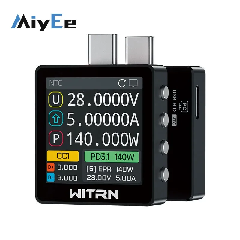 Фото Многофункциональный USB-тестер WITRN K2 (48V INA237, 36V INA226) с измерением мощности, напряжения и тока, детектор быстрой зарядки PD3.1 №1