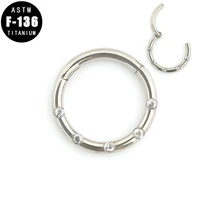 astm f136 titanium ear piercing nose ring hoop 16g cz septum clicker hinged segment cartilage tragus helix earrings jewelry