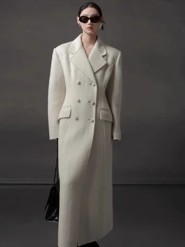 SHENGYAO двубортное шерстяное пальто для женщин