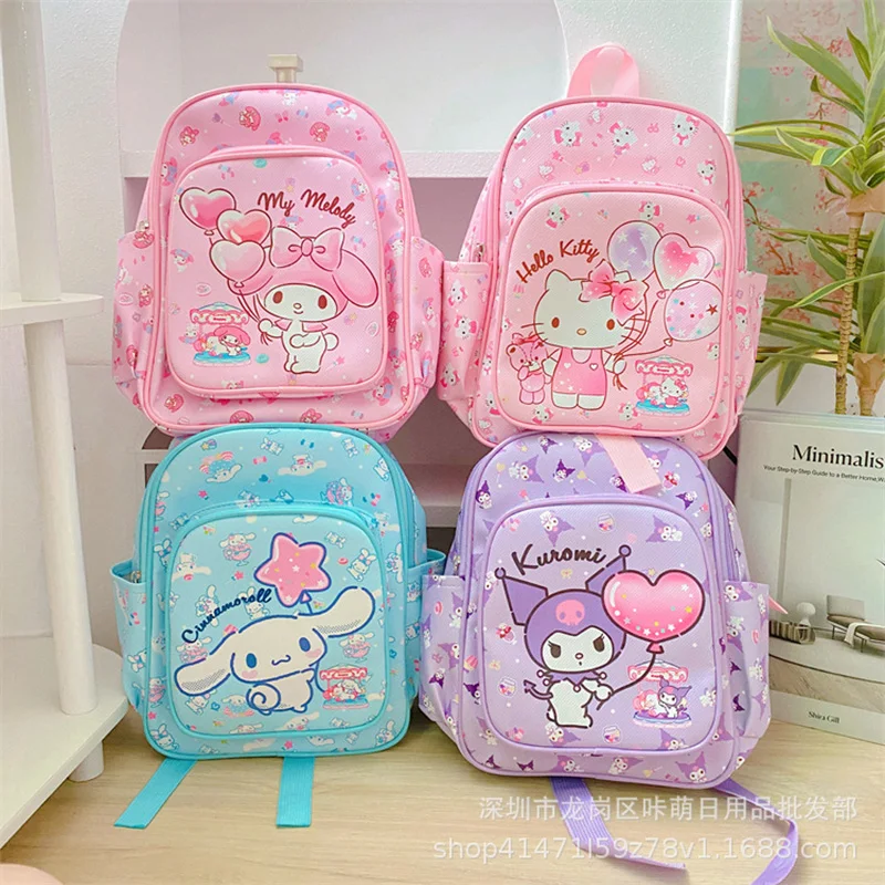 

New Cinnamoroll Schoolbag Sanrio Hello Kitty Kuromi Kindergarten Shoulders Small Backpack Cartoon My Melody Leather Bag Kid Gift