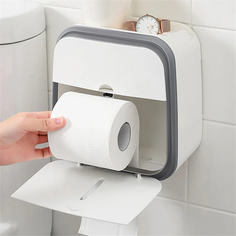 

Toilet Tissue Box Storage Rack Household Wall Hanging Storage Appliance Bathroom Mobile Phone Support Sanitary Napkin Box