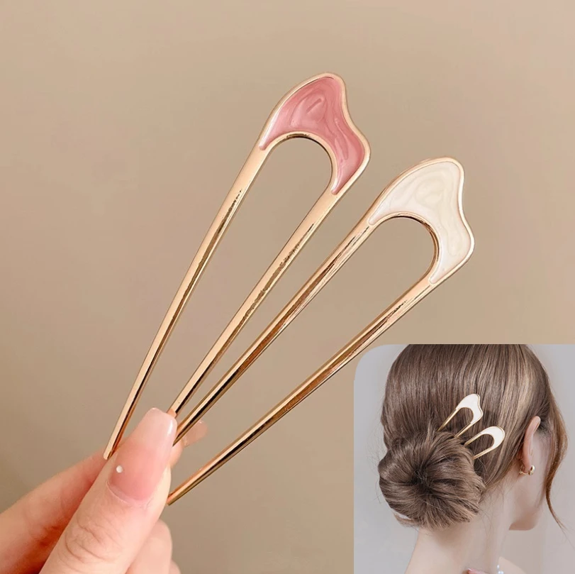 Эмалированная шпилька для волос металлические U-образные заколки U французская