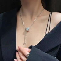 necklace for women silver 925 korean fashion white necklace exclusive design light luxury style jewelry for women lovers gift