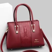 luxury designer fashion crocodile pattern womens handbag purses high quality leather 2022 trend ladies shoulder messenger bags