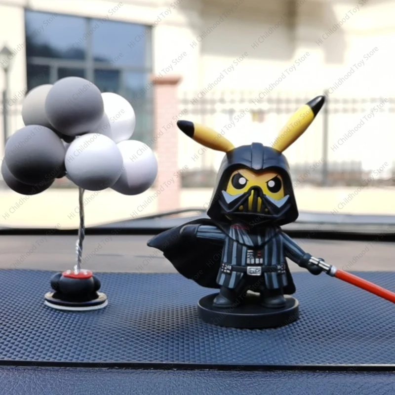 

Pokemon 10cm Anime Figure Pikachu Cosplay Star Wars Black Warrior Darth Vader Cool Model Kawaii Room Decotation Toy Kawaii Gift