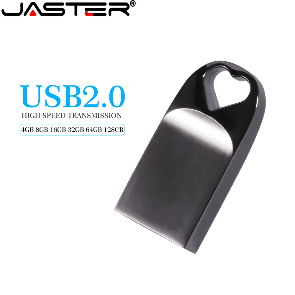 

JASTER Mini Metal Flash Drive 64GB Pendrive 32GB USB 2.016GB Free Custom LOGO Memory stick 8GB Gifts Key Chain External storage