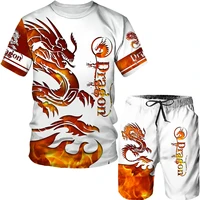 newest summer men t shirt shorts set fashion 3d print dragon graphics harajuku clothes male tracksuit 2 piece set short sleeve
