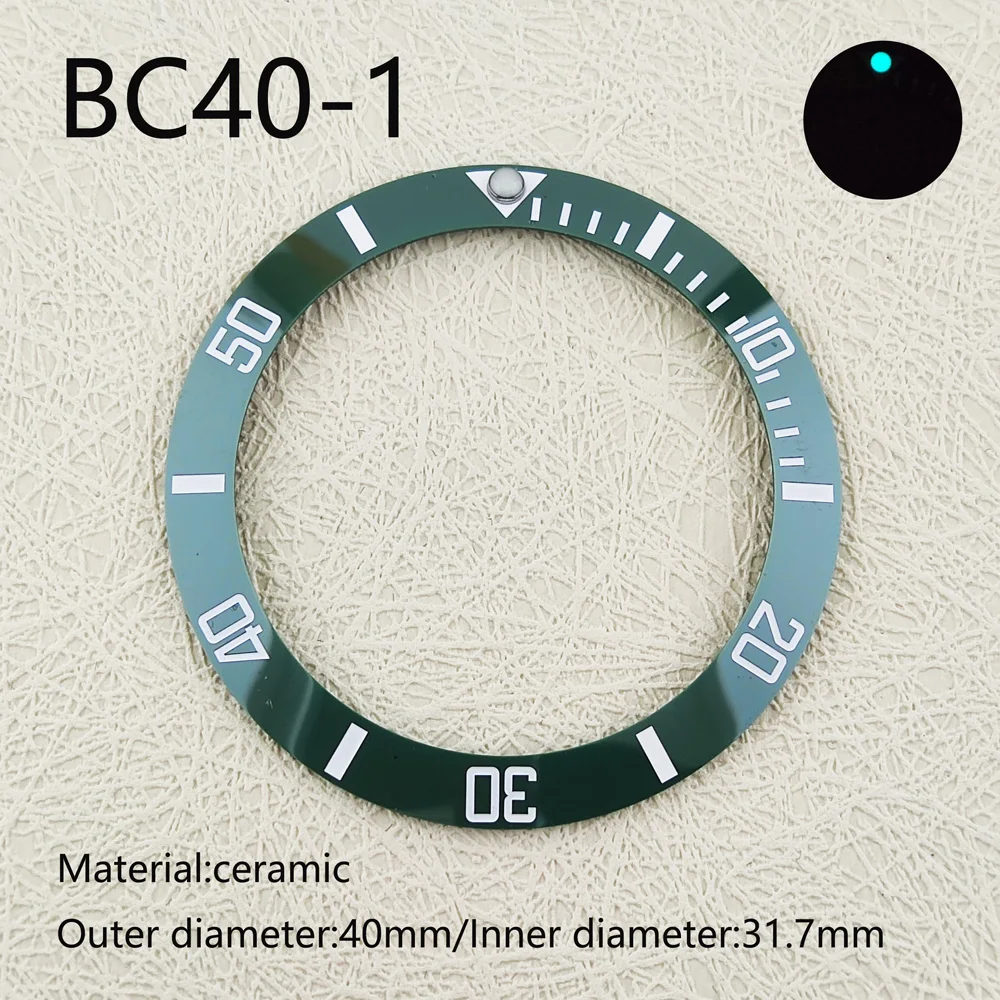40mm Ceramic Bezel Fit GMT/SUB/Seamaster Watch Inserts Suitable for Men's Watch Watch Accessories Inner Diameter 31.7mm Adhesive