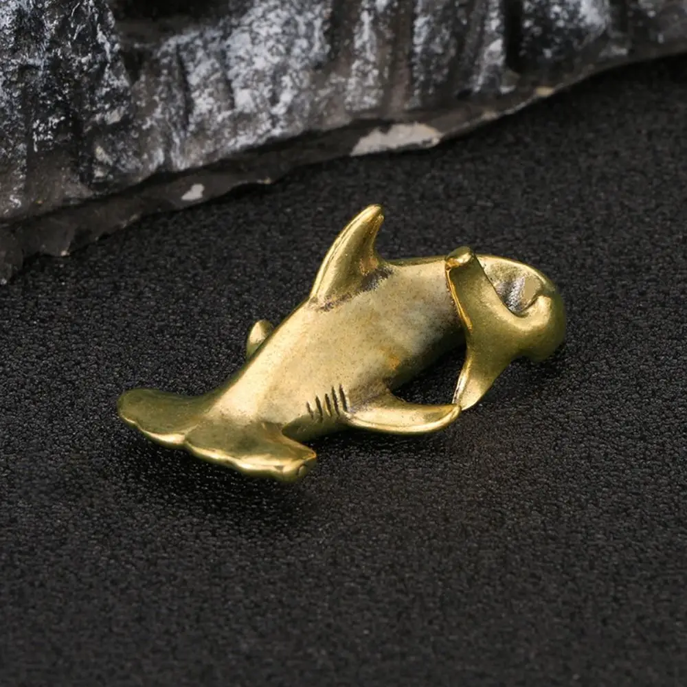 Винтажные латунные фигурки акулы-молот медные изысканные мини-статуи акулы