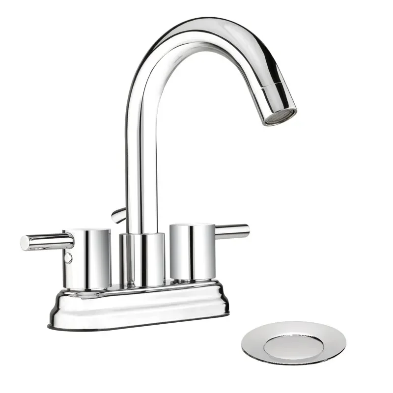 

Gorgeous High Quality Chrome Polished Two Handle Bathroom Faucet – Upgraded Design with Material.