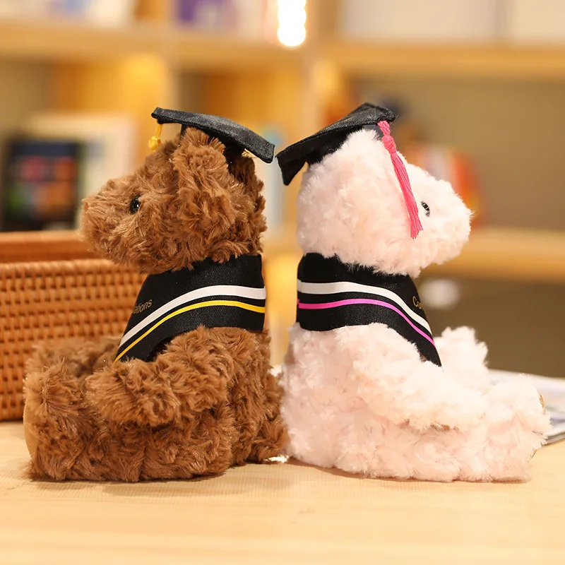 ZU 20cm Students Gift Congratulations Graduation Party Decor Cute Plush Teddy Bear Dolls Dressed Academic Gown And Hat Toys - купить по