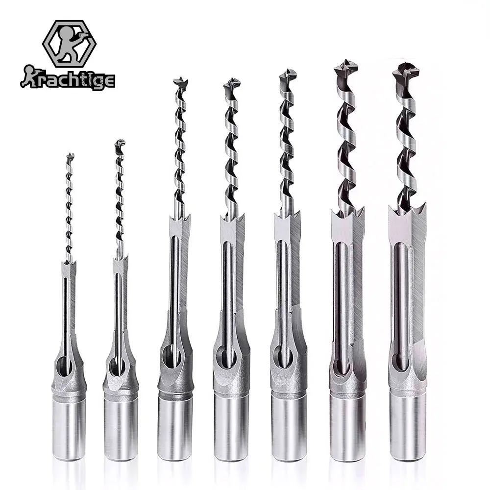 6/7Pcs High-speed steel Square Hole Saw Drill Bits Square Hole Saw Drill Bits Woodworking Wood Mortising Chisel Set
