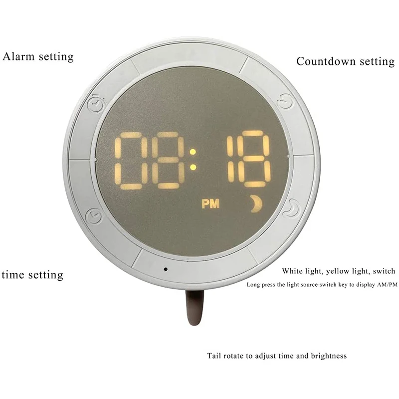 

Mouse Silicone Night Light Led Alarm Clock Cute Sleeping Bedside Learning Electronic Digital Clock White Light Switch Home Decor