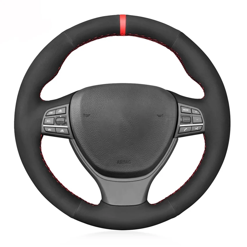 

Black Faux Suede Car Steering Wheel Cover for BMW 6 Series 640i 650i F12 F13 F06 7 Series 730Li 740Li 750Li F01 F02 2008-2018