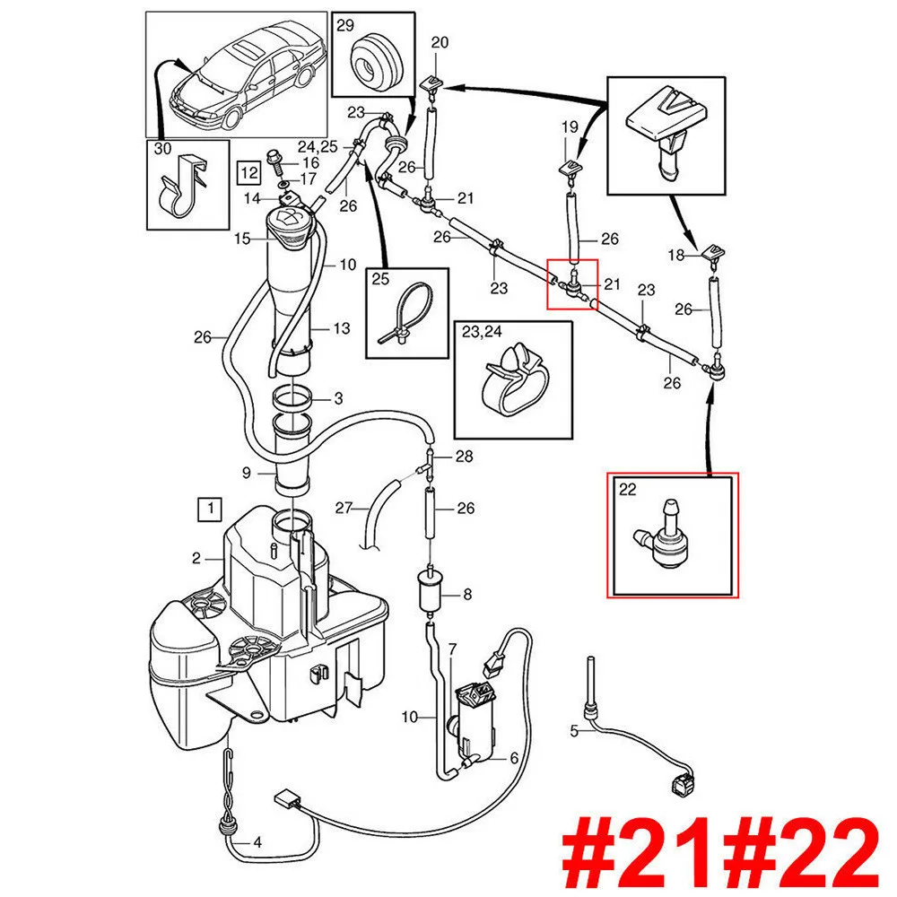 

2x Car Wiper Spray Pipe Joint Windscreen Washer Valve For Volvo C30 C70 S40 S60 S80 V50 V70 XC60 9178895 High Quality