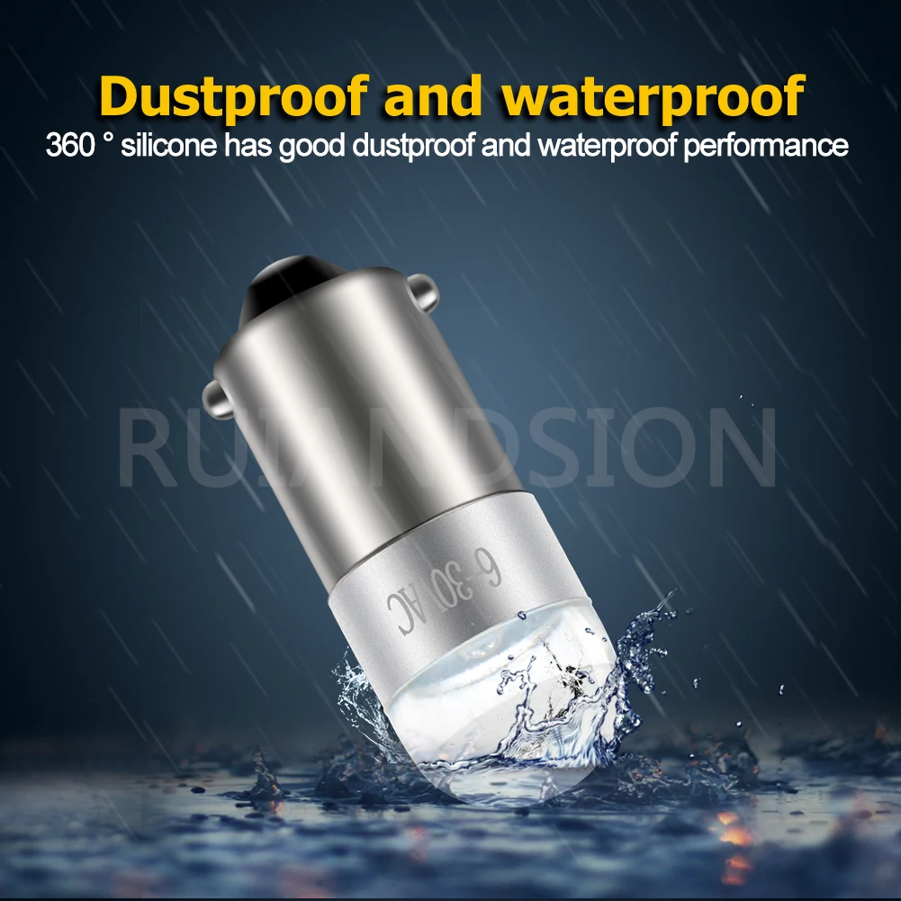 Ruiandsion Белый BA9S T4W Классический автомобиль Мотоцикл Скутер Светодиодная лампа 6 В