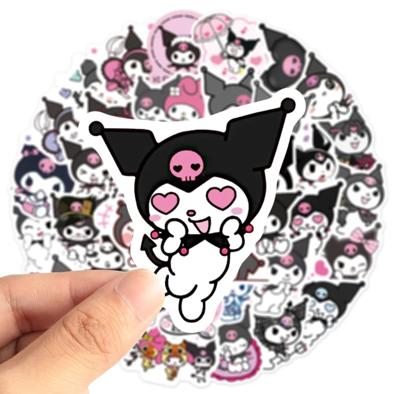 

50Pcs Kuromi Kawaii Stickers Sanrio Cartoon Sticker Diy Stationery for Ipad Bicycle Bike Waterproof Graffiti Decals Child Toys