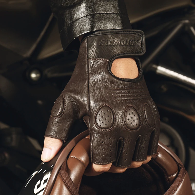 

2022 Retro Sheepskin Breathable Leather Motorcycle Gloves Racing Gloves Men's Motocross Winter&Summer Gloves