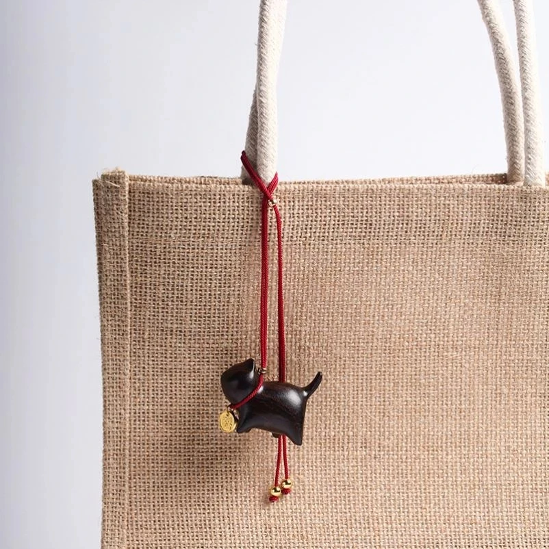 

Creative Cute Cat Wooden Black Bag Pendant Ornament Men Women Gift Anime Trend Fashion Jewelry Japanese Korea Features Handmade