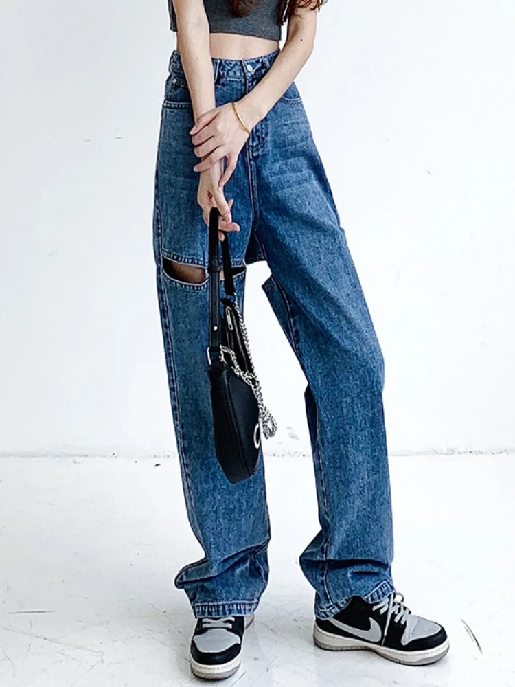 

Женские джинсы прямые, винтажные, с высокой талией, летние, свободные