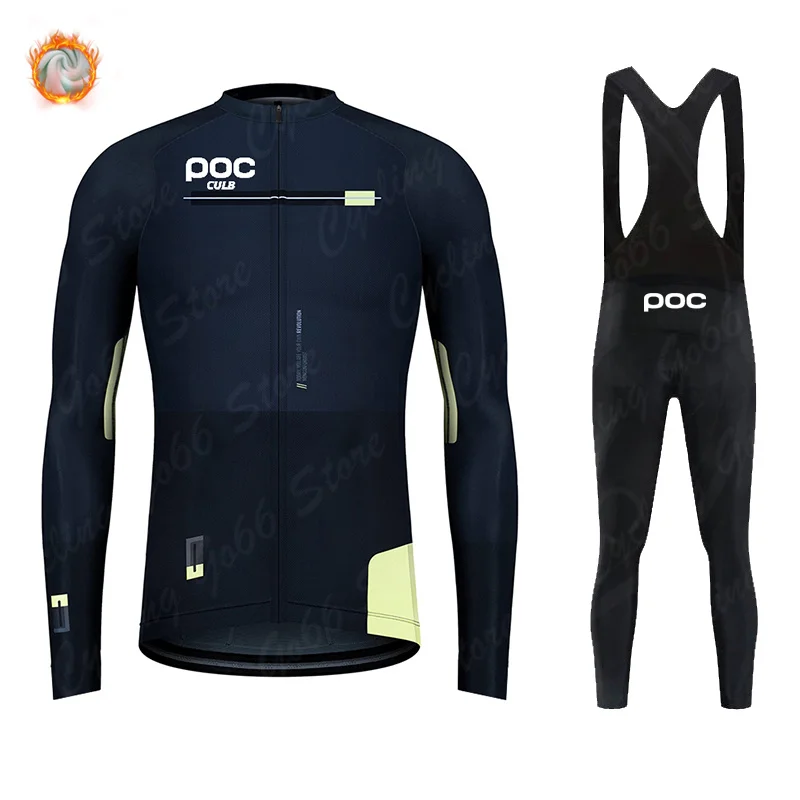 

CULB POC Cycling Wear Winter Wool Jacket Men Cycles Clothes Thermal Fleece Long Sleeve Shirt Maillot Mountain Bike Clothing