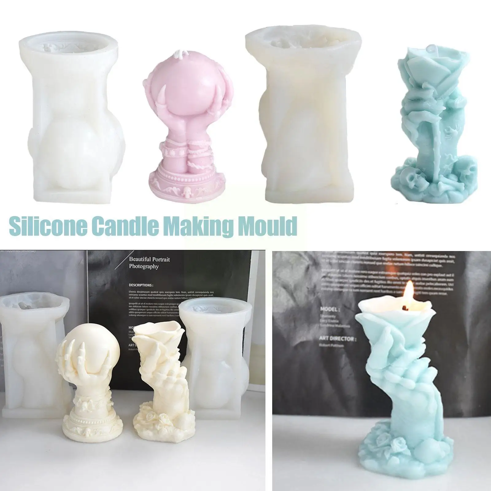 

Rose Divination ball 3D Aroma Candle Mold DIY Silicone mould Soap Aromatherapy Making Mold Silicone Handmade Candle Mold A7V7