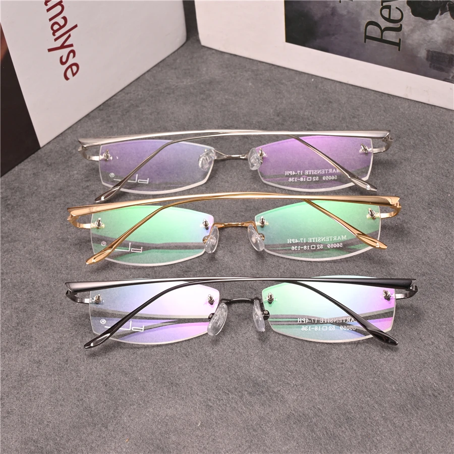 

Оправа для очков zerosun Мужская без оправы, простой ТИНТ, без оправы, оптические аксессуары для чтения по рецепту, при близорукости