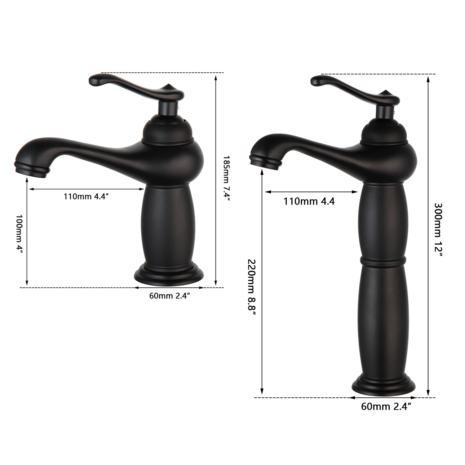 Матовый черный смеситель для раковины в ванной комнате монтируемый на палубе