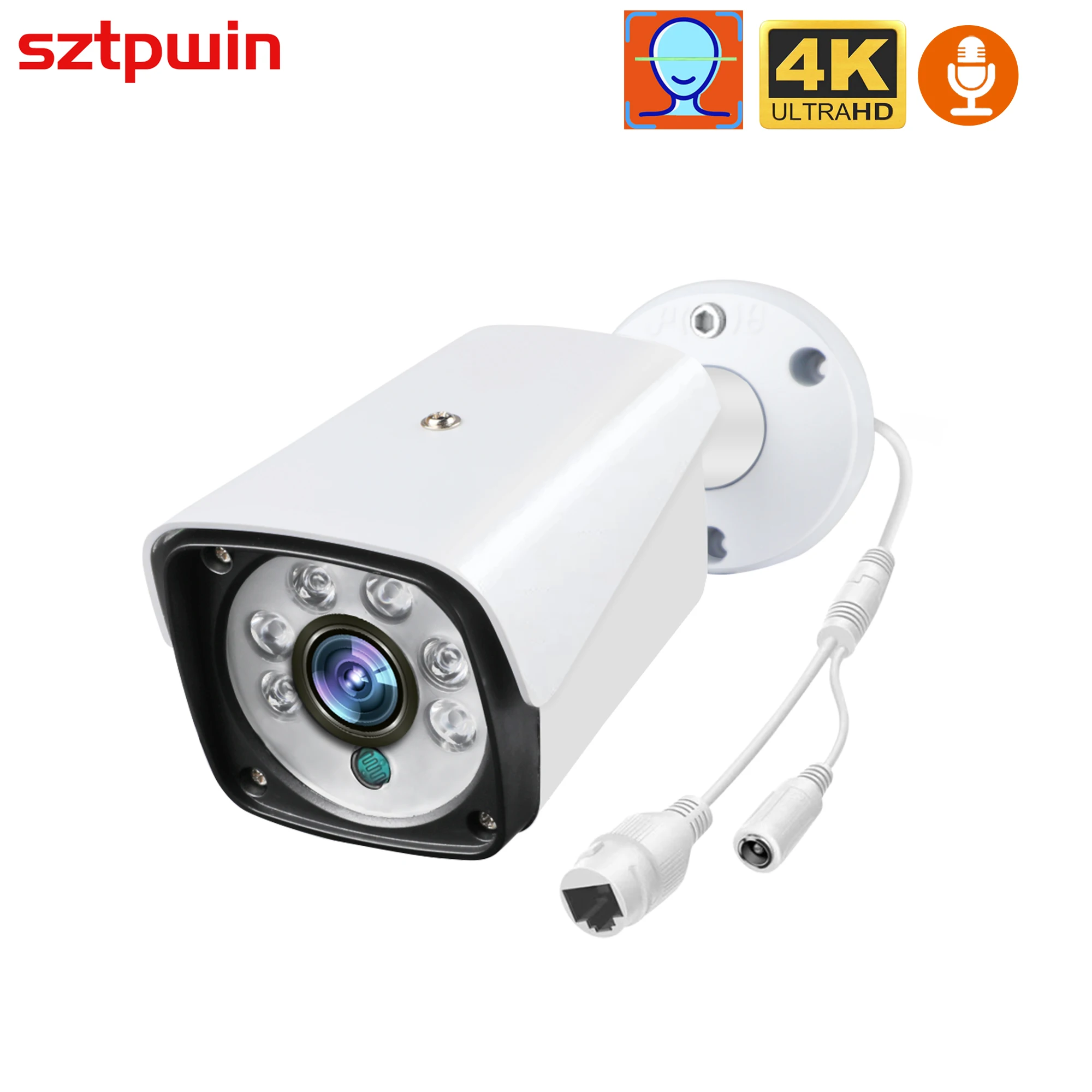 4k 8MP POE IP ONVIF H.265 Audio Record CCTV Camera Face Detection 5MP Waterproof IP66 Outdoor Security Video Surveillance XMEYE