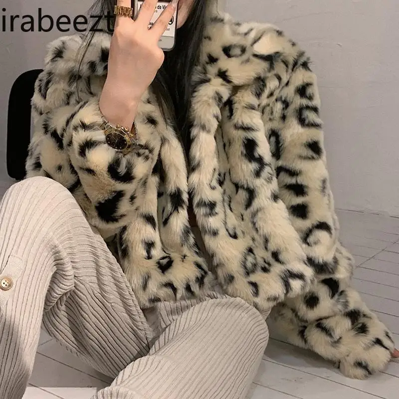 Женское хлопковое пальто с леопардовым принтом