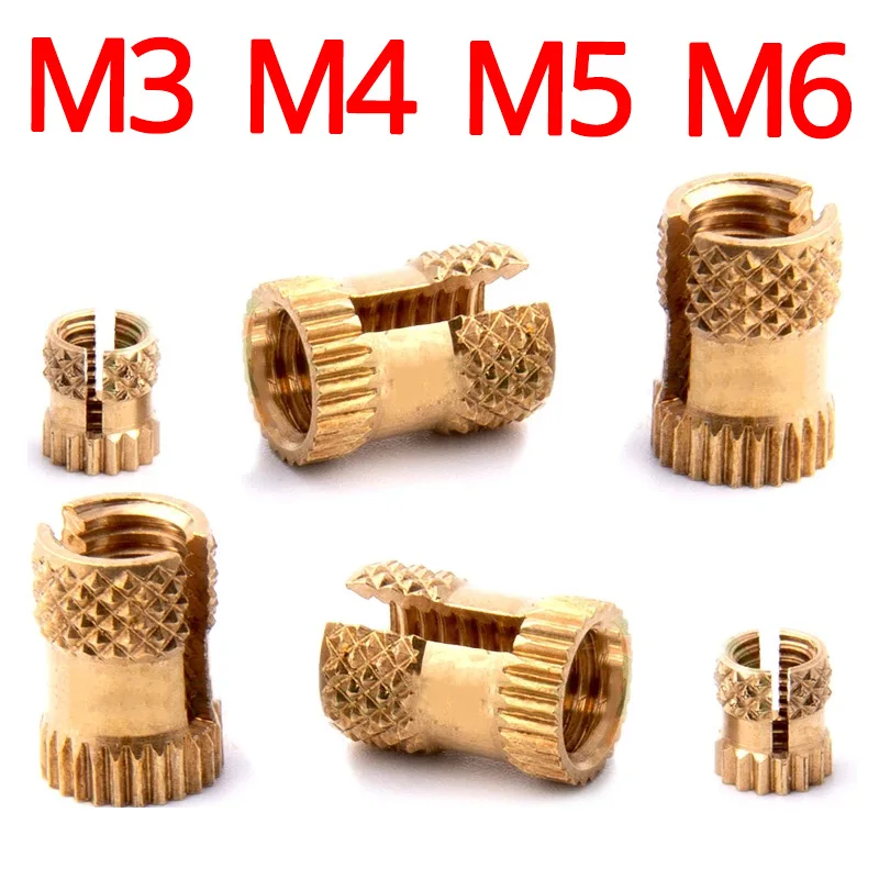 

M3 M4 M5 M6 холоднопрессованные шлицевые зернистые медные гайки для пластика дерева встроенное расширение Метрическая Единая