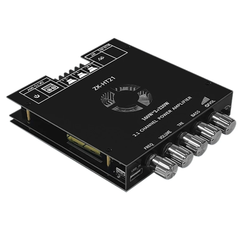 

587D 160WX2+220W TDA7498E ZK-HT21 2.1 Channel Digital Power Amplifier Module DC15-36V BT 5.0 High and Low Tone Subwoofer