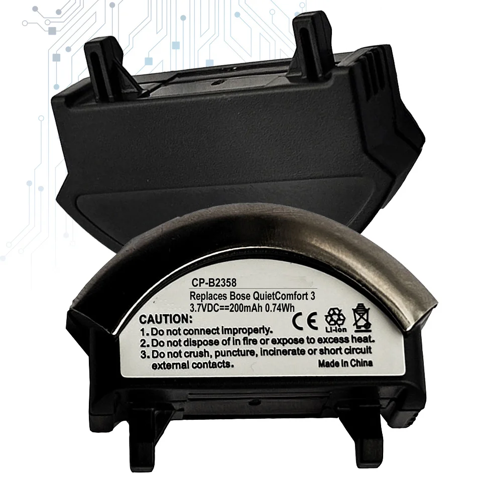 

40228/40229 Сменный аккумулятор для наушников Bose QuietComfort 3 QC3 200 мАч