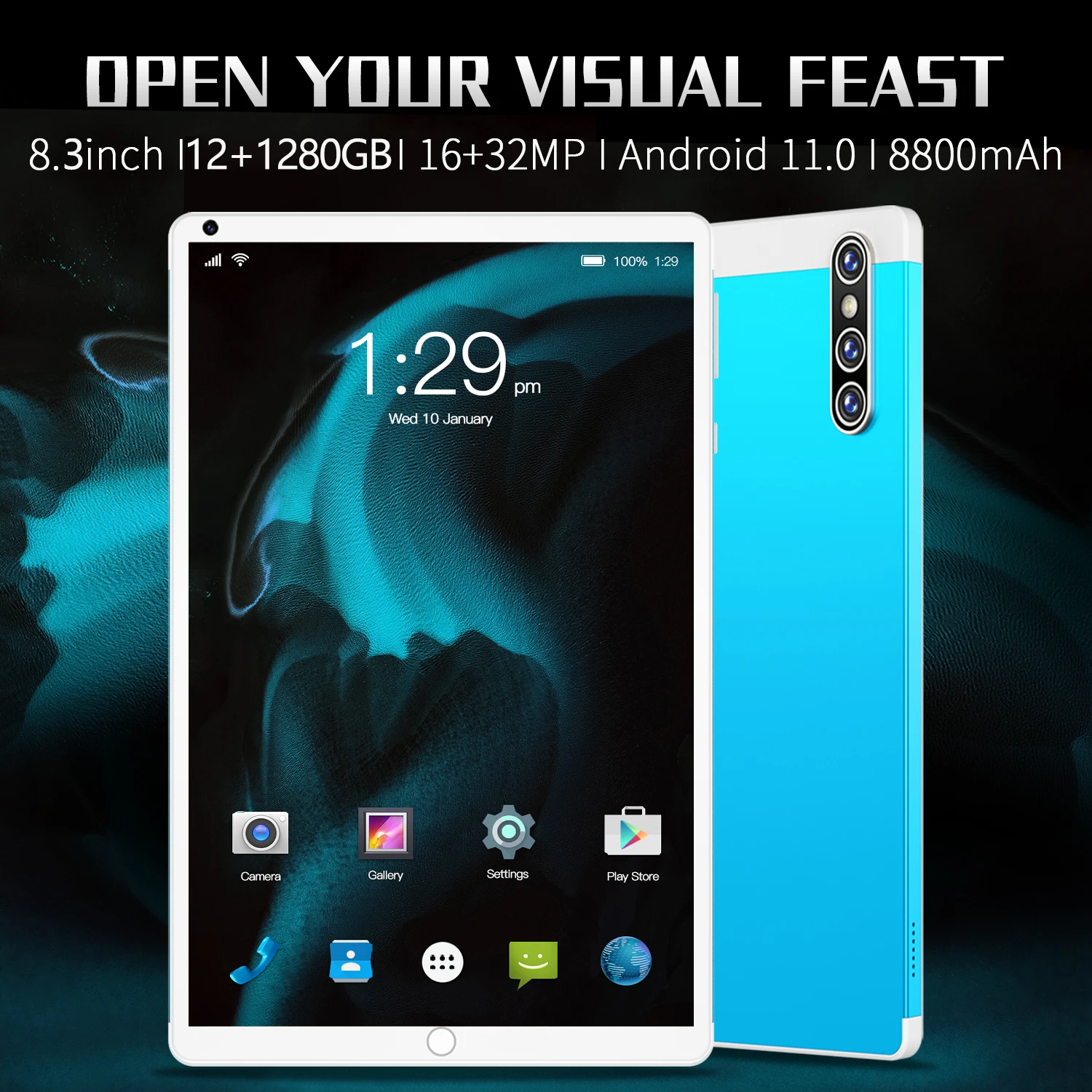 global version notebook mate new s16 tablet android wifi laptop 5g android11 google play 8800mah 8 3inch wps office computer free global shipping