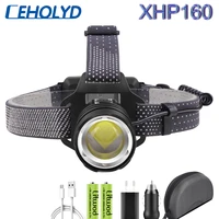 powerful xhp160 led headlamp zoomable head flashlight lamp torch 18650 battery waterproof headlight torch for camping fishing