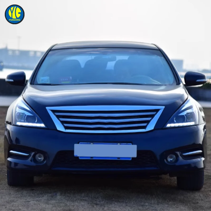 Фото Для Nissan Teana Altima J32: Светодиодные передние фары в сборе (2008-2012), обновленные светодиодные фары с ДХО №4