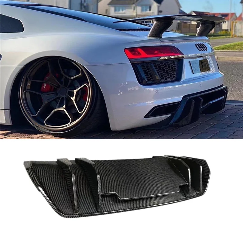 

For 2010-2017 Audi R8 V8 Carbon Fiber Modified Tail Wing Front and Rear Lip Spoiler Trunk Wing Body Kit Splitter Cover Trim