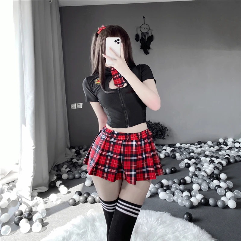 

Heverisa JK клетчатая юбка Школьница Милая Соблазнительная Женская Сексуальная Милая женская Эротика Косплей Костюм 8016
