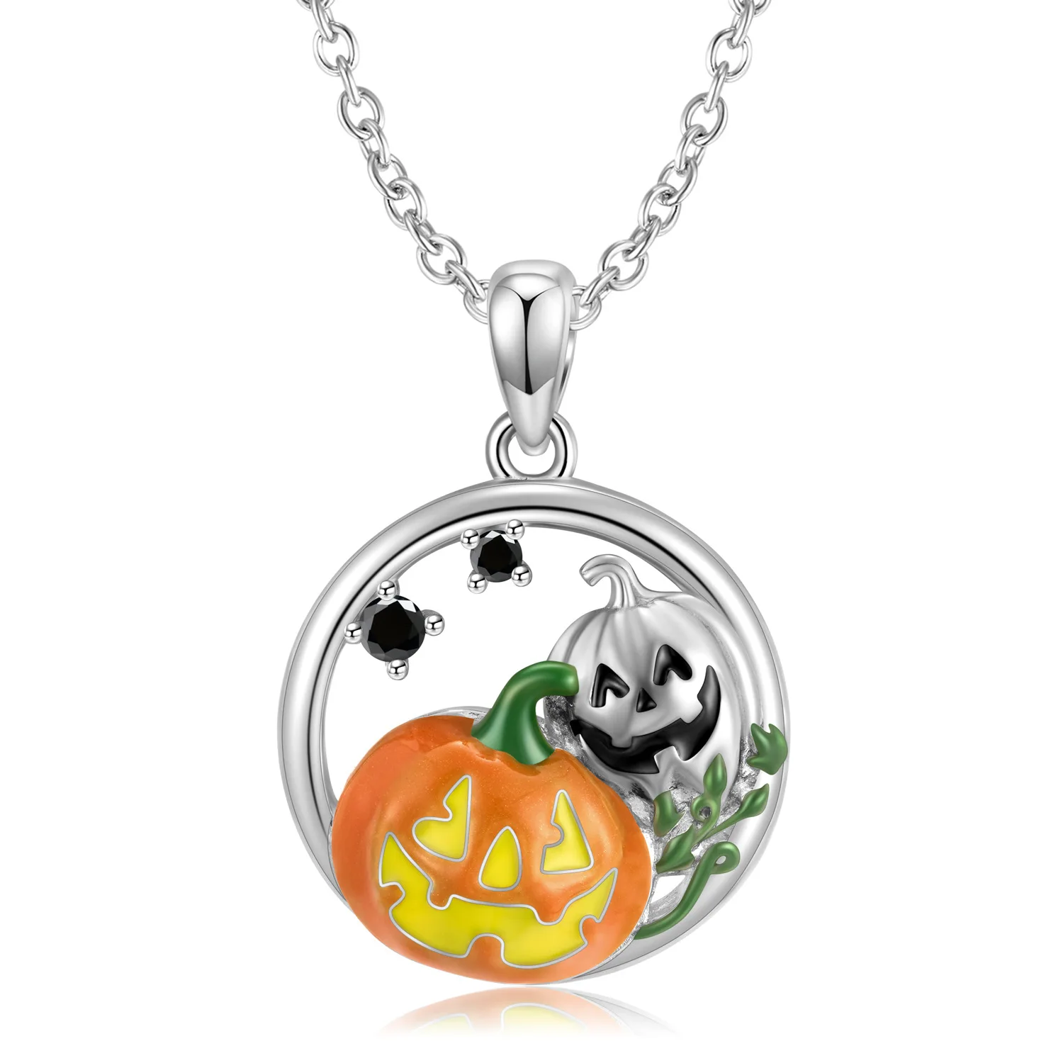 925 Sterling Silver Pumpkin Skull Candy Poisonous Mushroom Halloween Gift Pendant Necklace Jewelry Necklace Accessories