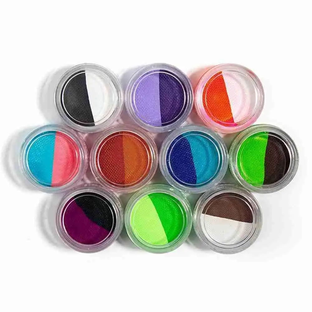 

10g Face Paint Water-Based Eyeliner Split Rainbow Cake Painting Colors Dual Body Supplies Activated Supplies Eyeliner Washa L8D1