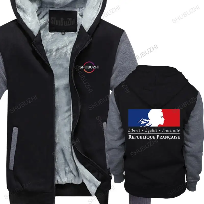 

man winter hoodie brand cool thick pullover FRA FR France French LIBERTE EGALITE FRATERNITE REPUBLIQUE FRANCAISE fleece hoody